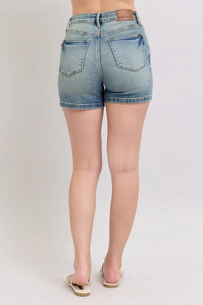 Hazel Blues® |  Judy Blue V-Front Vintage Wash Shorts