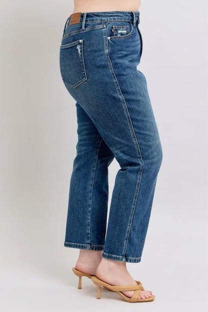 Hazel Blues® | Judy Blue High Waisted Rigid Magic Non-destroy Straight Leg Jeans