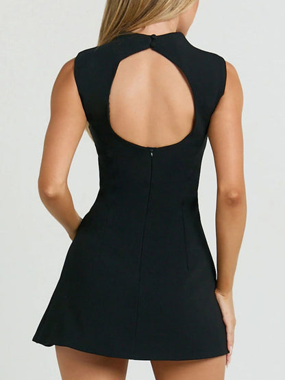 Hazel Blues® |  Mock Neck Sleeveless Mini Dress