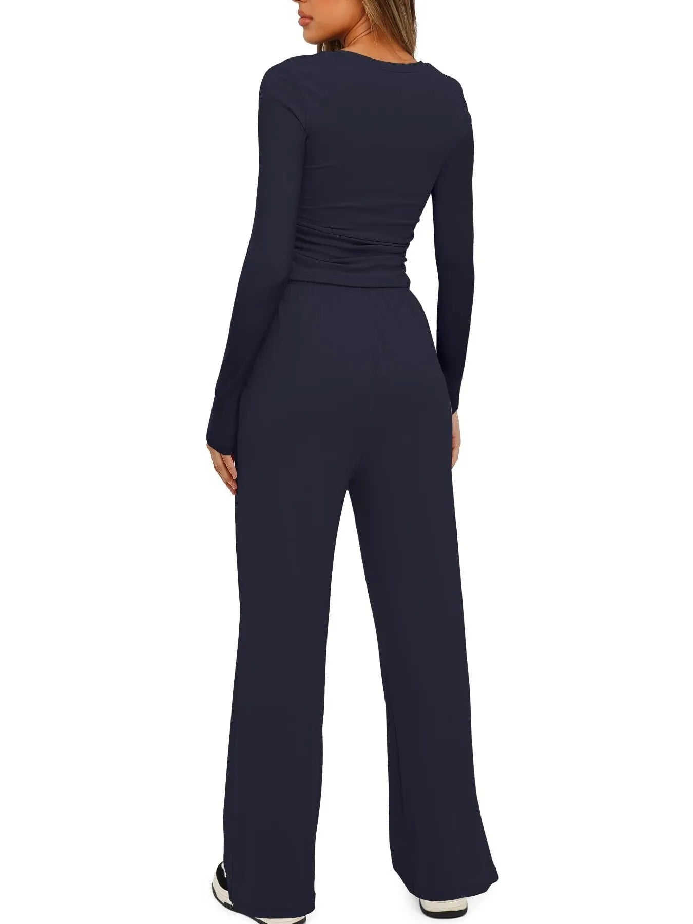 Hazel Blues® |  Round Neck Long Sleeve Top and Pants Set
