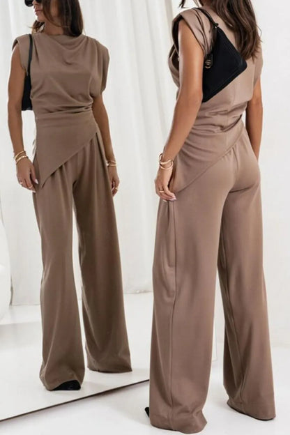Hazel Blues® |  Round Neck Top and Pants Set
