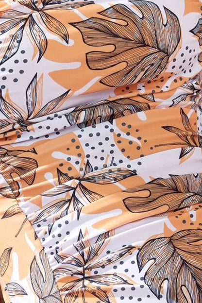 Hazel Blues® |  Square Neck Printed One-Piece Swimwear and Cover Up Swim Set