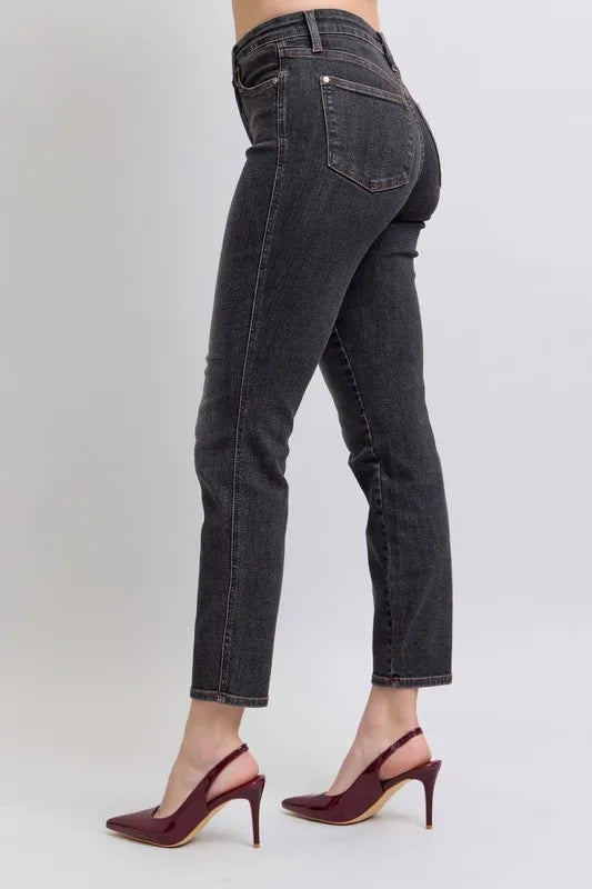 Hazel Blues® | Judy Blue Mid Rise Tummy Control Slim Jeans