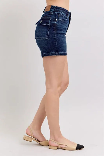 Hazel Blues® |  Judy Blue High Waist Back Flap Pocket Denim Shorts