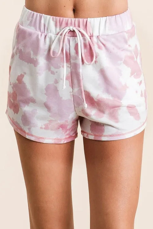Hazel Blues® |  BiBi Tie Dye Print Terry Shorts With Side Pockets