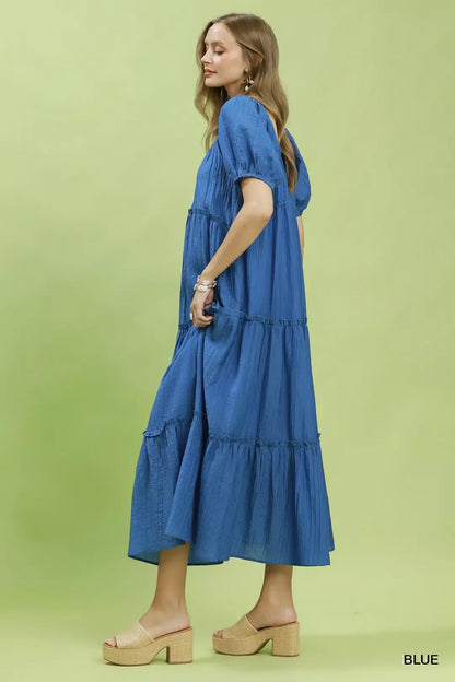 Hazel Blues® |  Umgee Textured Tiered Midi Dress