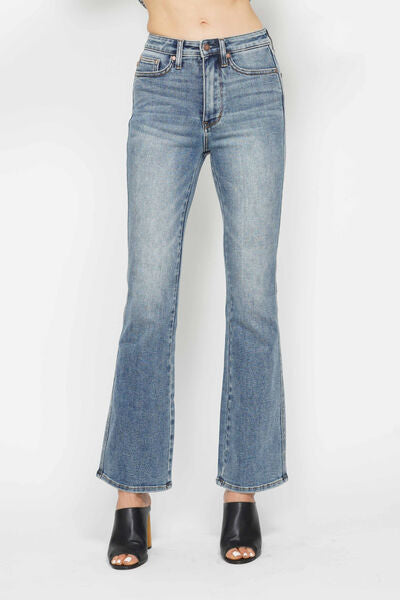 Hazel Blues® | Judy Blue Tummy Control Back Embroidered Pocketed Bootcut Jeans