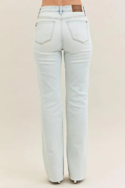 Hazel Blues® | Judy Blue Destroy & Fray Hem Bootcut Jeans