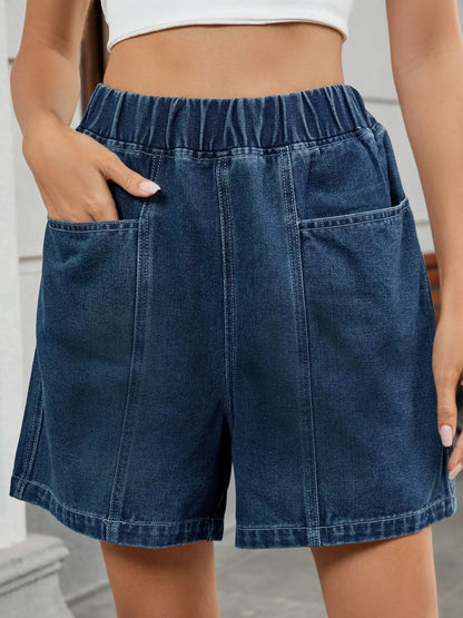 Hazel Blues® |  Elastic Waist Denim Shorts