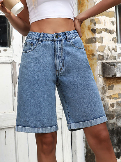 Hazel Blues® |  High Waist Denim Shorts