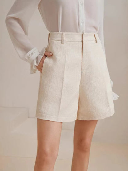 Hazel Blues® |  High-Waist Textured Shorts