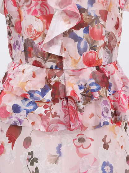 Hazel Blues® |  Floral Print Ruffled Maxi Dress