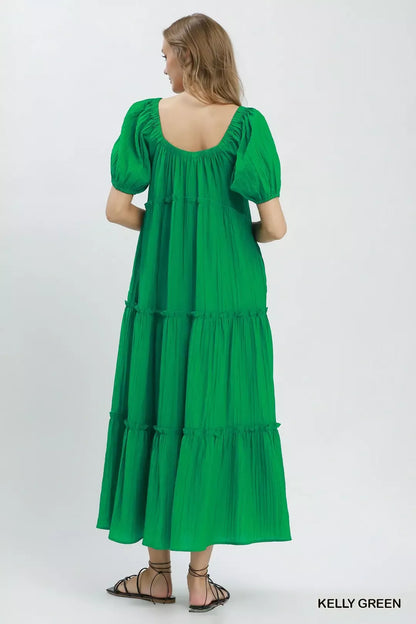 Hazel Blues® |  Umgee Textured Tiered Midi Dress