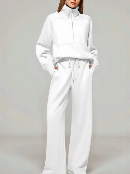 Hazel Blues® |  Half Zip Long Sleeve Top and Pants Set