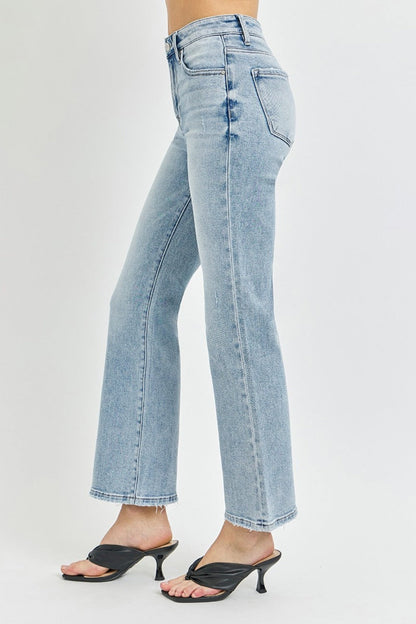 Hazel Blues® |  RISEN High Rise Ankle Flare Jeans