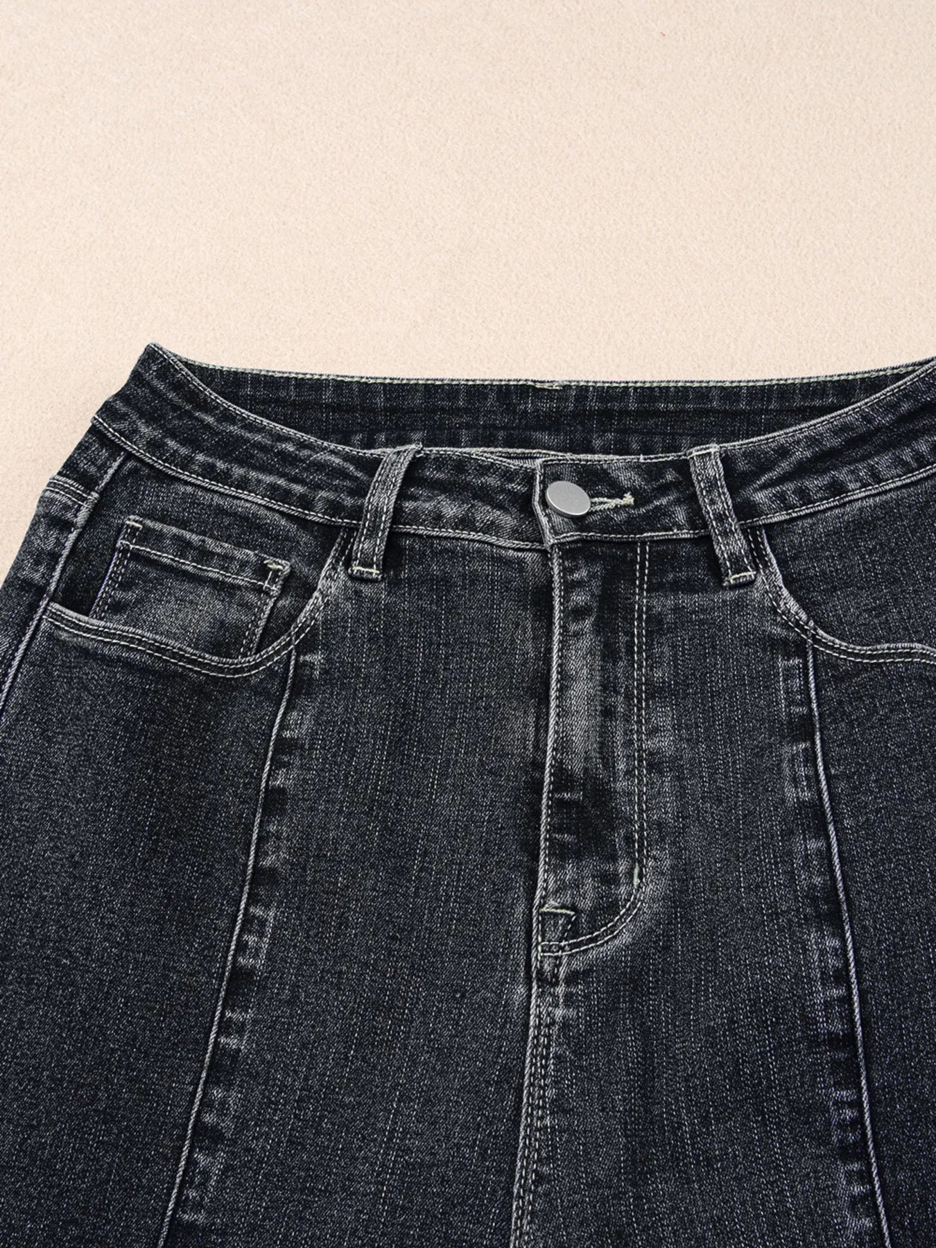 Hazel Blues® |  Seam Detail Flared Bottom Ankle Length Jeans