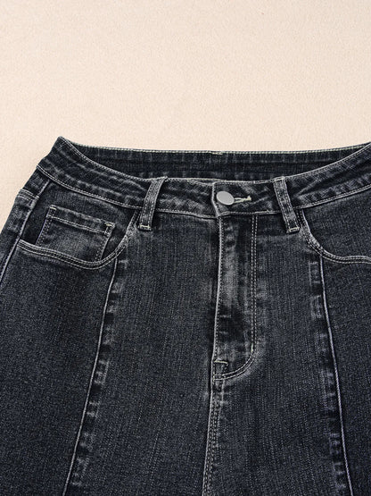 Hazel Blues® |  Seam Detail Flared Bottom Ankle Length Jeans
