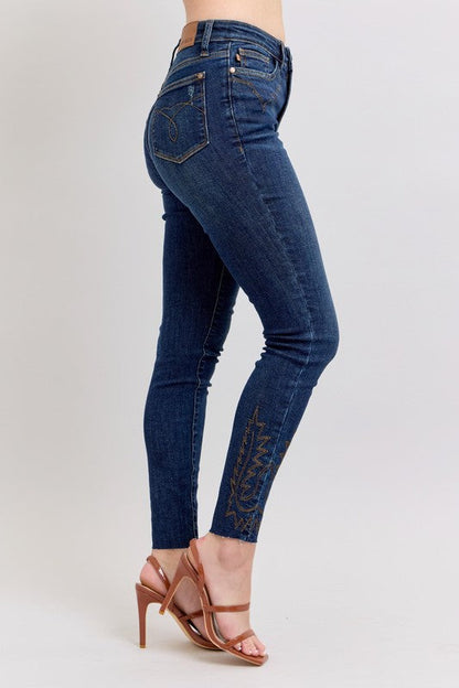 Hazel Blues® | Judy Blue Embroidered High Rise Skinny Jeans