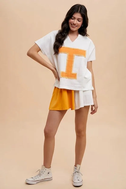 Hazel Blues® |  Annie Wear Color Block French Terry Flare Shorts