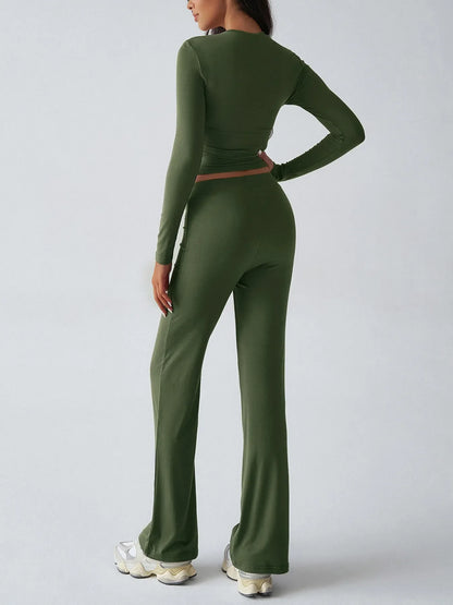 Hazel Blues® |  Round Neck Long Sleeve Top and Pants Set