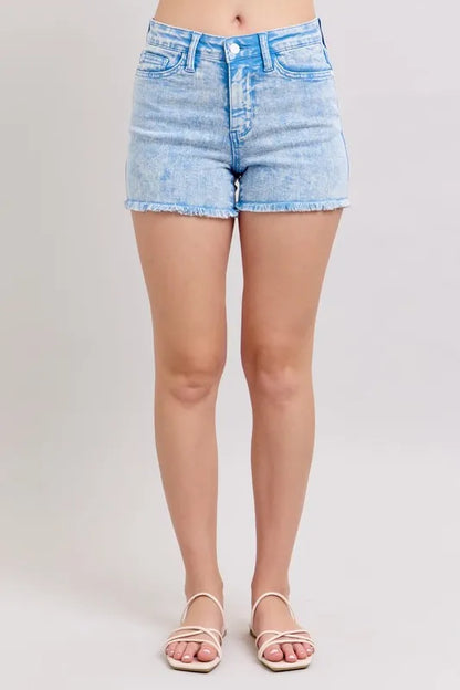 Hazel Blues® |  Judy Blue Mid Rise Garment Dyed Denim Shorts