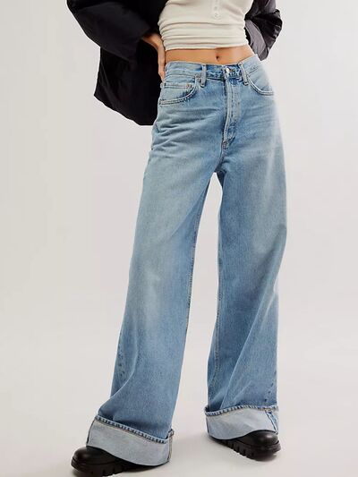 Hazel Blues® |  Cuffed Jeans with Pockets