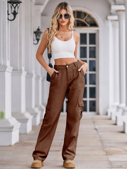 Hazel Blues® |  High-Waisted Cargo Jeans