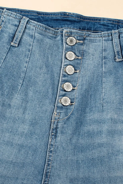 Hazel Blues® |  Button Fly High Waist Jeans
