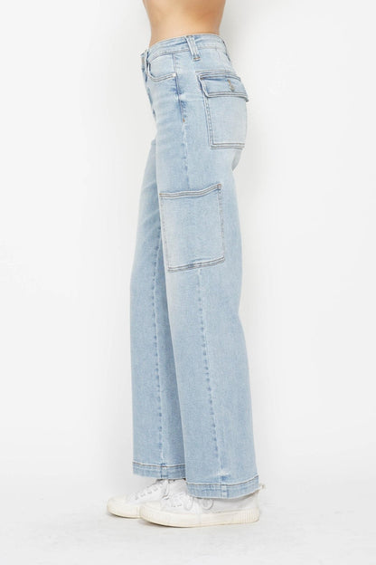 Hazel Blues® |  Judy Blue High Waist Straight Cargo Jeans