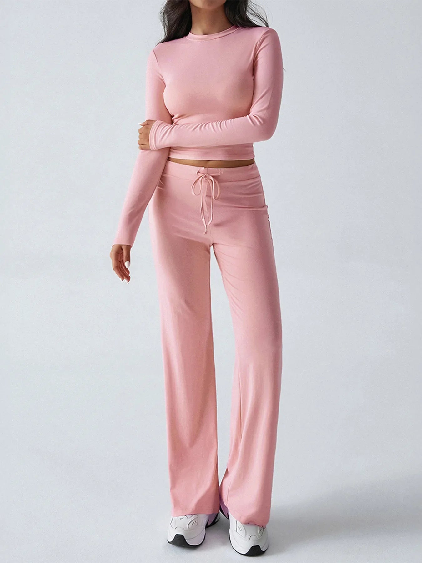 Hazel Blues® |  Round Neck Long Sleeve Top and Pants Set