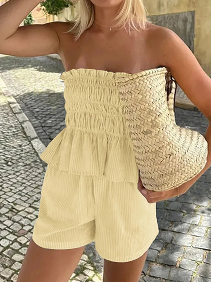 Hazel Blues® |  Smocked Tube Top and Shorts Set