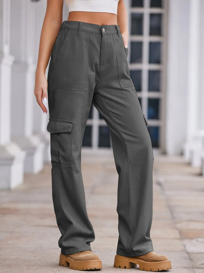 Hazel Blues® |  High-Waisted Cargo Jeans