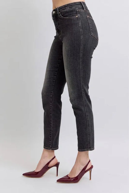 Hazel Blues® | Judy Blue Mid Rise Tummy Control Slim Jeans