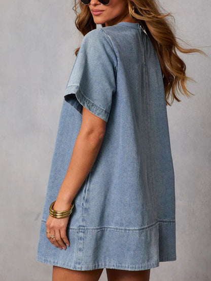 Hazel Blues® |  Casual Short Sleeve Denim Dress