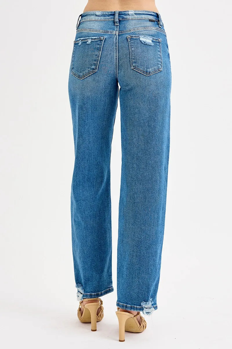 Hazel Blues® | RISEN Mid Rise Baggy Jeans