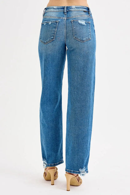 Hazel Blues® | RISEN Mid Rise Baggy Jeans