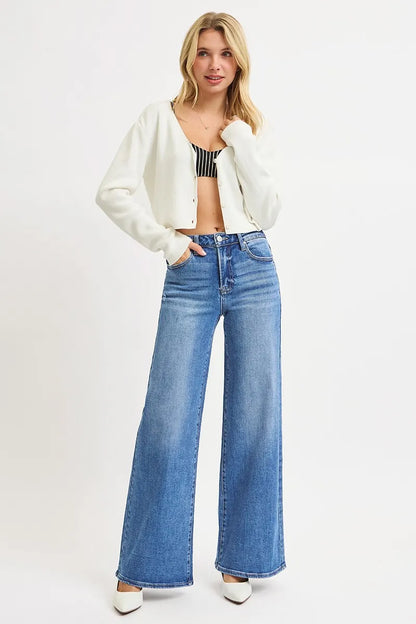 Hazel Blues® | RISEN High Rise Wide Leg Jeans