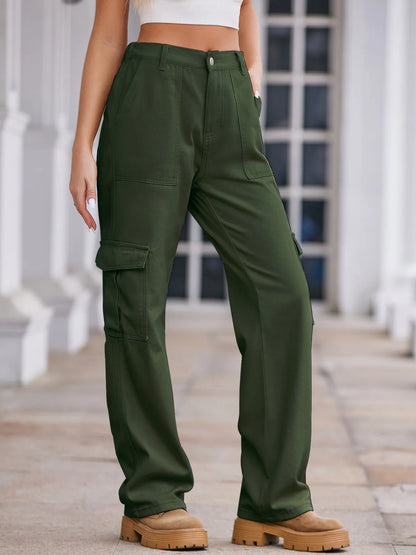 Hazel Blues® |  High-Waisted Cargo Jeans