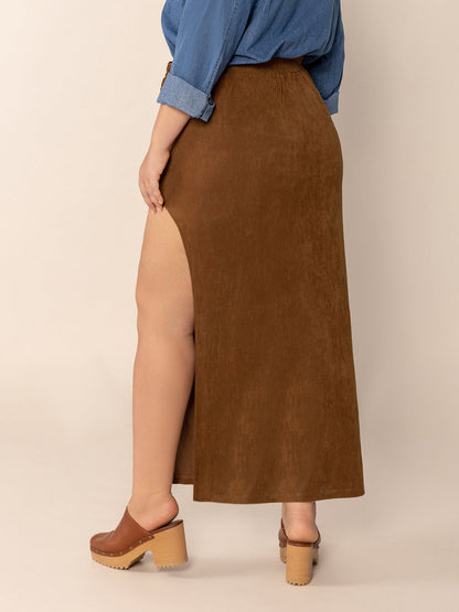 Hazel Blues® | Ruffled Slit High Rise Skirt