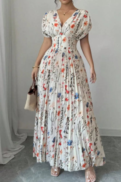 Hazel Blues® |  Floral Print Pleated Maxi Dress