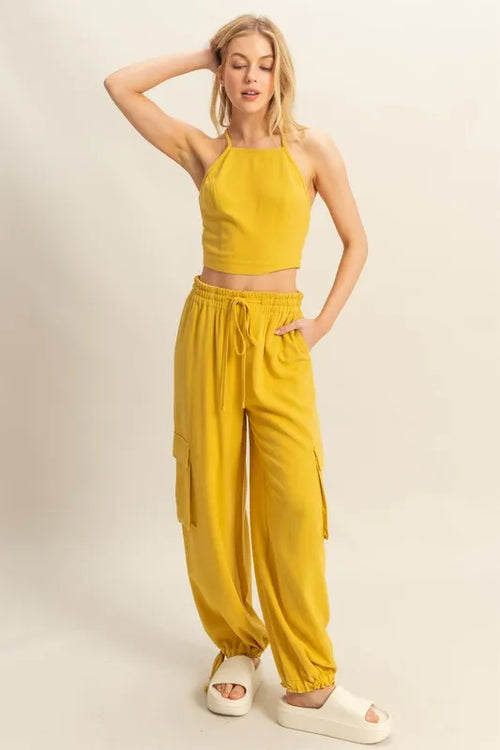 Hazel Blues® |  HYFVE Crop Top and Cargo Pants Set