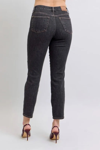 Hazel Blues® | Judy Blue Mid Rise Tummy Control Slim Jeans