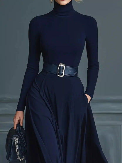 Hazel Blues® |  Turtleneck Long Sleeve Maxi Dress