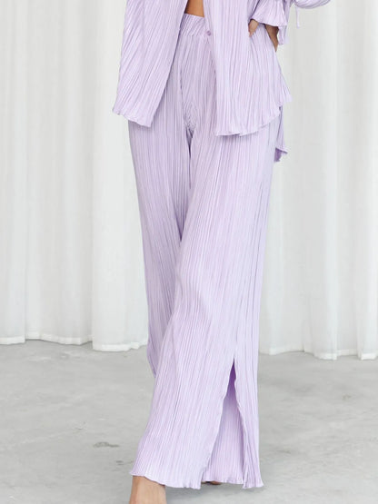 Hazel Blues® |  Button Up Long Sleeve Top and Pants Set