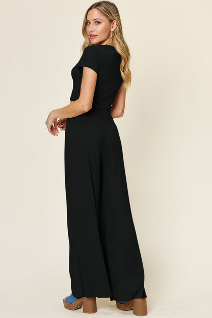 Hazel Blues® |  Double Take Round Neck Top and Pants Set