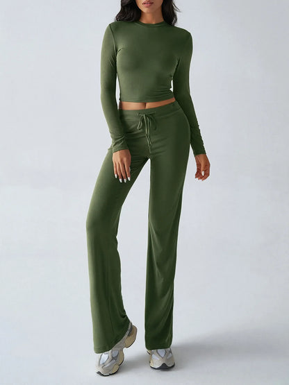Hazel Blues® |  Round Neck Long Sleeve Top and Pants Set