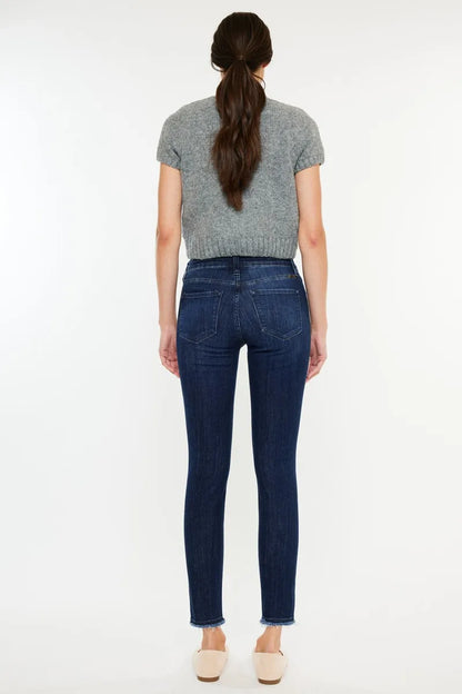 Hazel Blues® |  Kancan High-Rise Slim Fit Raw Hem Ankle Jeans