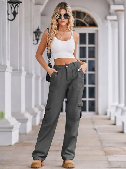 Hazel Blues® |  High-Waisted Cargo Jeans