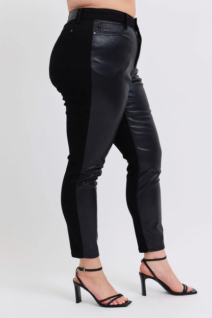 Hazel Blues® | Judy Blue HW Faux Leather Skinny Pants