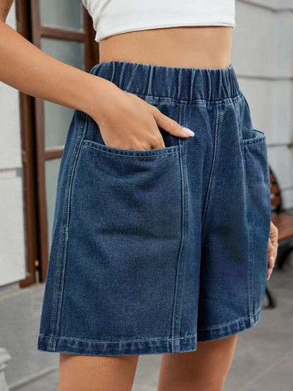 Hazel Blues® |  Elastic Waist Denim Shorts